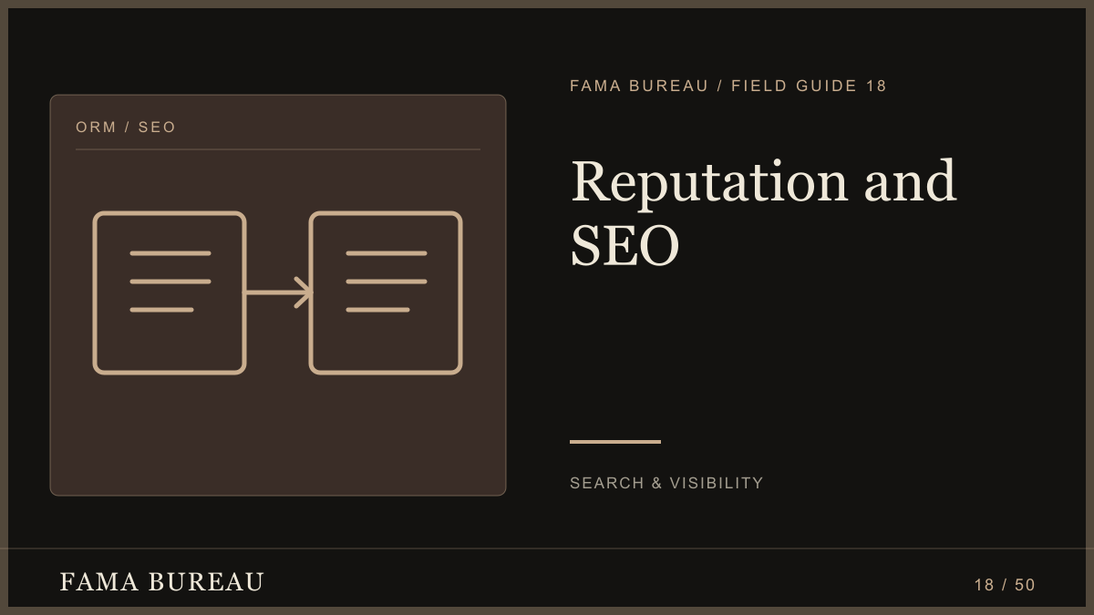 Reputation and SEO: Search discovery, Accuracy & trust, Shared work