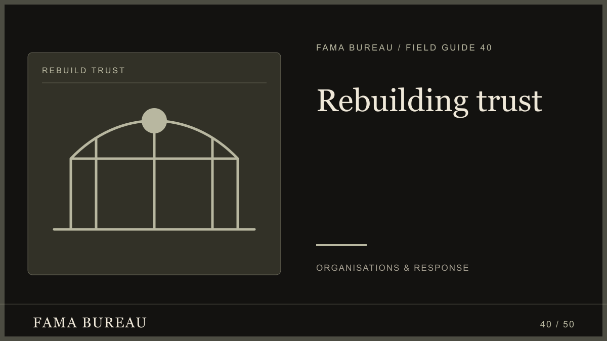 Rebuilding trust: Accountability, Change, Evidence